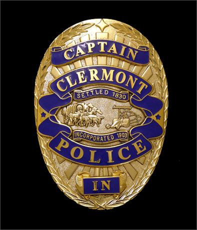 Clermont Indiana Police 9 badge rank set / REDUCED