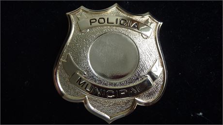policia municipal police    badge blank badge blank  made of brass