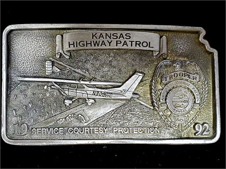 Kansas Highway Patrol Aircraft Division Belt Buckle # 497