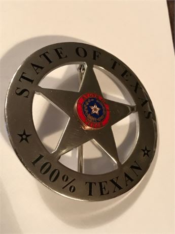 State of Texas 100% Texan - Marshal / Sheriff style Morale badge novelty REDUCED