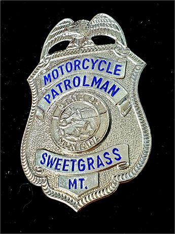 Vintage Sweetgrass Montana Motorcycle Patrolman