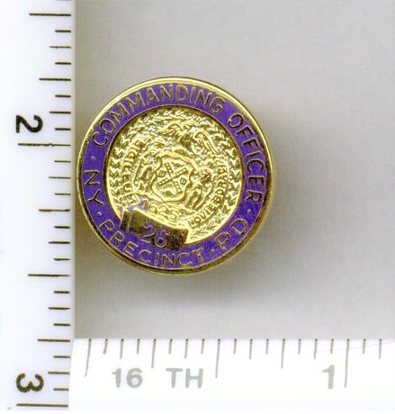 26th Precinct Commanding Officer Pin (New York City Police) from the 1980's