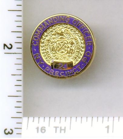 24th Precinct Commanding Officer Pin (New York City Police) from the 1980's