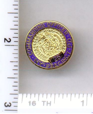 25th Precinct Commanding Officer Pin (New York City Police) from the 1980's