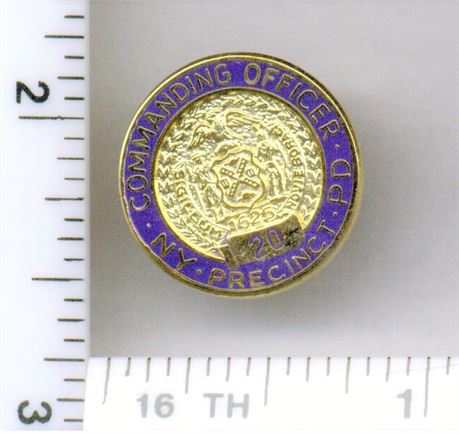 20th Precinct Commanding Officer Pin (New York City Police) from the 1980's