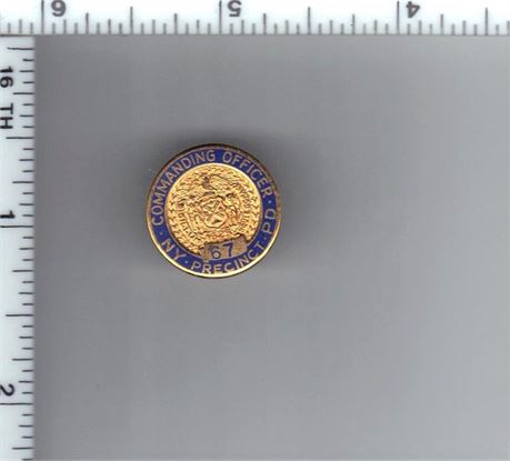 67th Precinct Commanding Officer Pin (New York City Police) from the 1980's