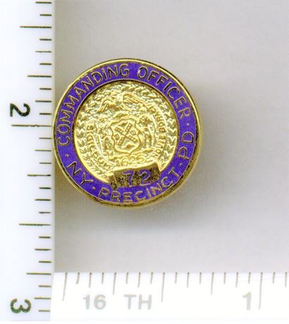72nd Precinct Commanding Officer Pin (New York City Police) from the 1980's