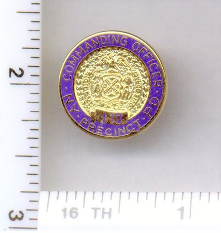 110th Precinct Commanding Officer Pin (New York City Police) from the 1980's