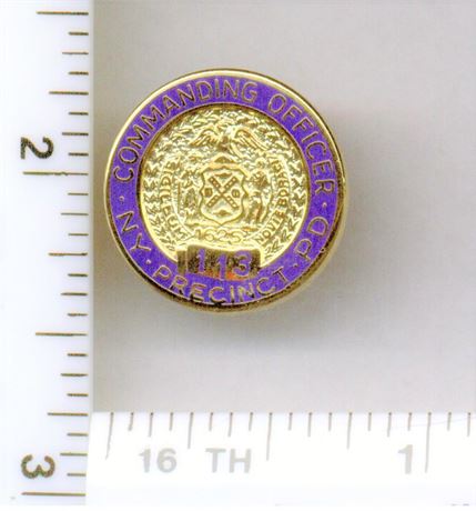 113th Precinct Commanding Officer Pin (New York City Police) from the 1980's
