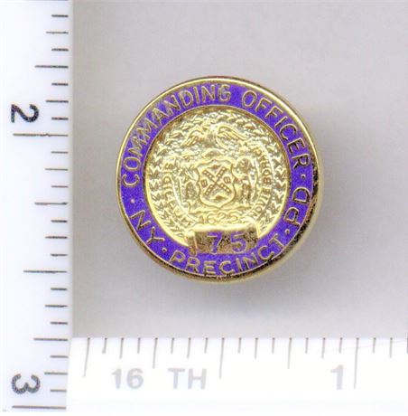 75th Precinct Commanding Officer Pin (New York City Police) from the 1980's