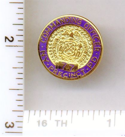 77th Precinct Commanding Officer Pin (New York City Police) from the 1980's