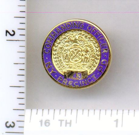 43rd Precinct Commanding Officer Pin (New York City Police) from the 1980's