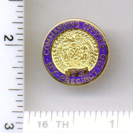 76th Precinct Commanding Officer Pin (New York City Police) from the 1980's