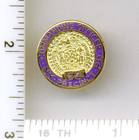 52nd Precinct Commanding Officer Pin (New York City Police) from the 1980's