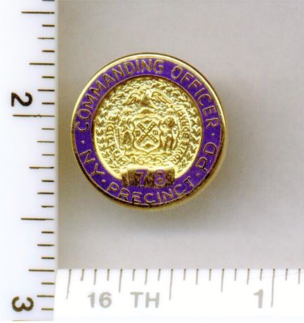 78th Precinct Commanding Officer Pin (New York City Police) from the 1980's