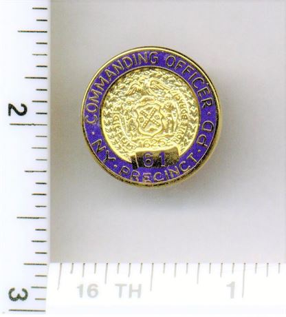 61st Precinct Commanding Officer Pin (New York City Police) from the 1980's