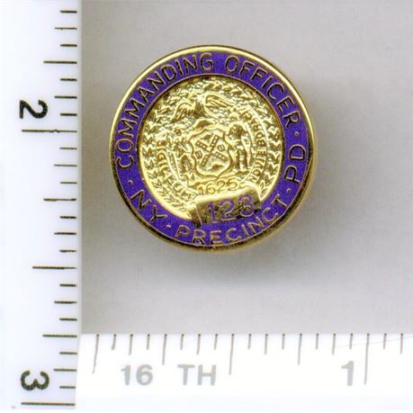 123rd Precinct Commanding Officer Pin (New York City Police) from the 1980's