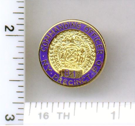 81st Precinct Commanding Officer Pin (New York City Police) from the 1980's