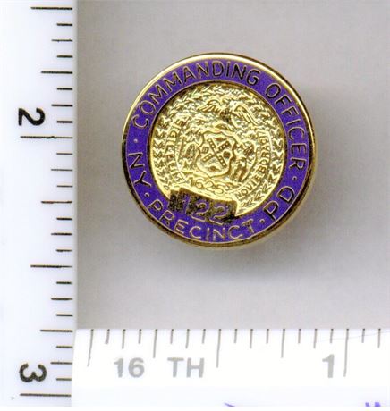 122nd Precinct Commanding Officer Pin (New York City Police) from the 1980's