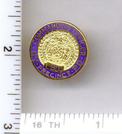 90th Precinct Commanding Officer Pin (New York City Police) from the 1980's