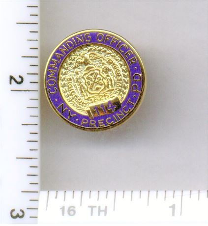 114th Precinct Commanding Officer Pin (New York City Police) from the 1980's