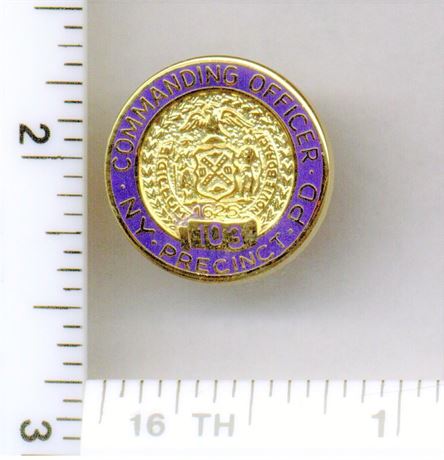 103rd Precinct Commanding Officer Pin (New York City Police) from the 1980's