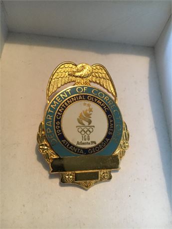 Vintage Georgia Corrections 1996 Atlanta Centennial Olympic Games Officer badge