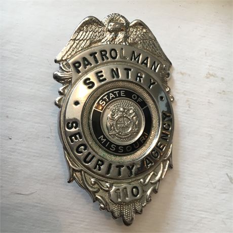 Patrolman Sentry Missouri Security Police Badge Vintage