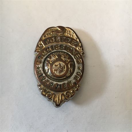 Commissioner Riverview Missouri Police Badge Vintage