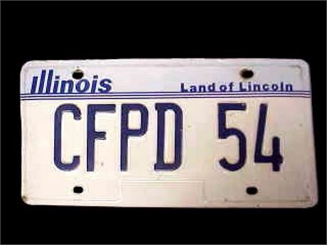 Cary Illinois Fire Protection District License Plate # 54