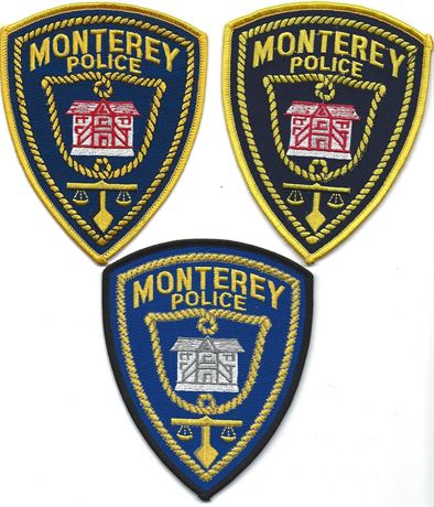 Monterey, California Police Patches, One current issued and two Obsolete patches