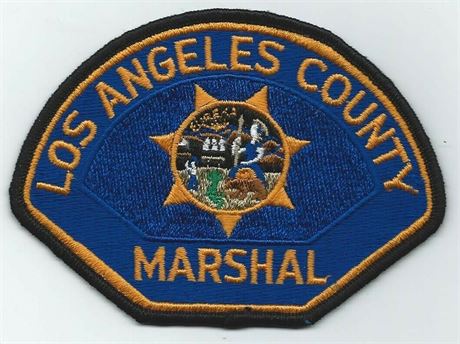 Vintage, obsolete Los Angeles County Marshals Patch Defunct Agency. Cheesecloth