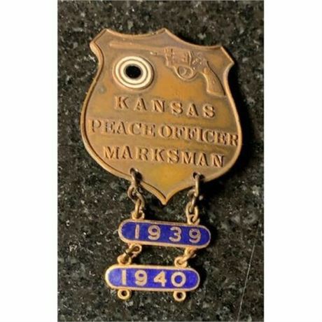 Vintage 1939. Kansas markman peace officer medal badge. Kansas badge. Hallmark.