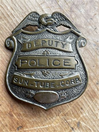 Antique Sun Tube Corp. Deputy Police Badge