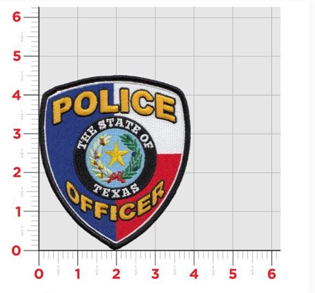 Texas Generic Police Badge- Iron-on Backing
