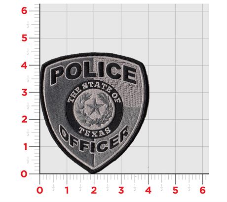 Subdued Texas Generic Police Badge- Iron-on Backing