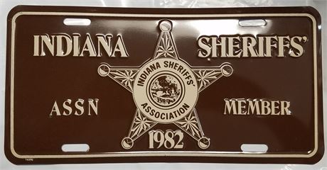 Indiana Sheriff's Association Member (1982) License Plate