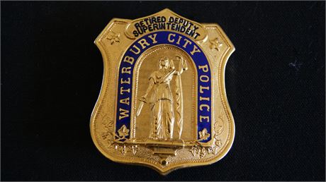Connecticut Waterbury City Police, Retired Deputy Superintendent badge.70's