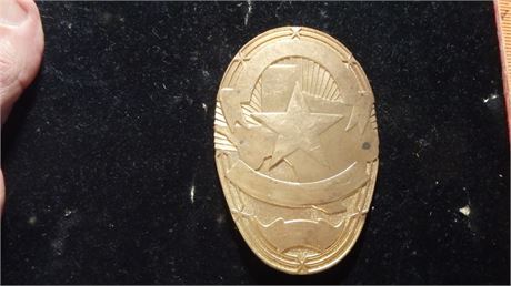 police breast   badge blank badge blank  made of brass gold colored