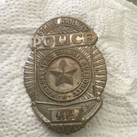 Vintage Massachusetts Bay Transit Authority Street Railway Police Badge