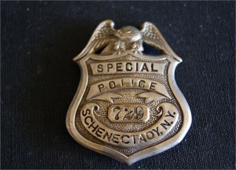 Schenectady NY Vintage Special Police Badge Obsolete Antique, Prohibition era