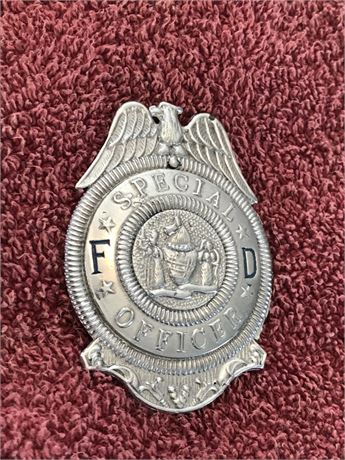 Vintage New Jersey Special Officer Fire Police badge REDUCED