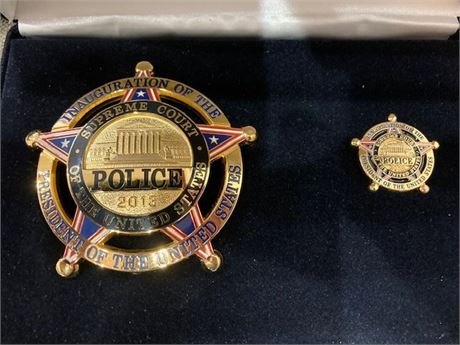 2013 US Supreme Court Police Inaugural Badge #134 Mint in Box- Collinson