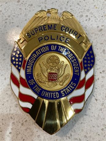 1993 US Supreme Court Police Inaugural Badge Mint-Opened Package Blackinton #161