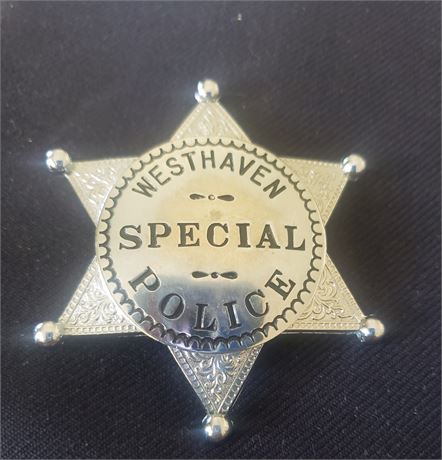 Defunct agency six point star Westhaven Illinois Special police.Orland Hills now