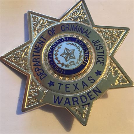 Texas Department of Criminal Justice Prison Warden Badge