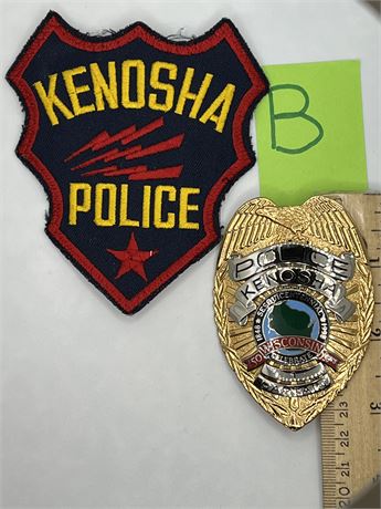 Kenosha Wisconsin 150th Anniversary CAPTAIN Police Badge 1998 w/ Patch NUMBER 1