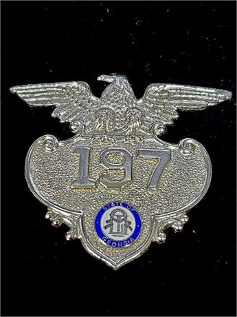 Vintage State of Georgia Police Hat Badge # 197