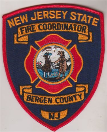 Bergen County NJ State Fire Coordinator Patch