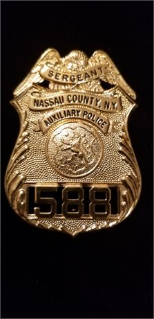 Nassau County New York Auxiliary Police Sergeant Shield